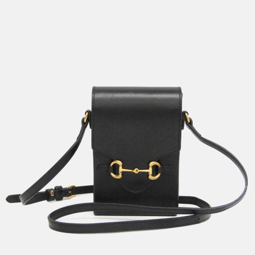 Black Leather Mini Horsebit 1955 Shoulder Bag