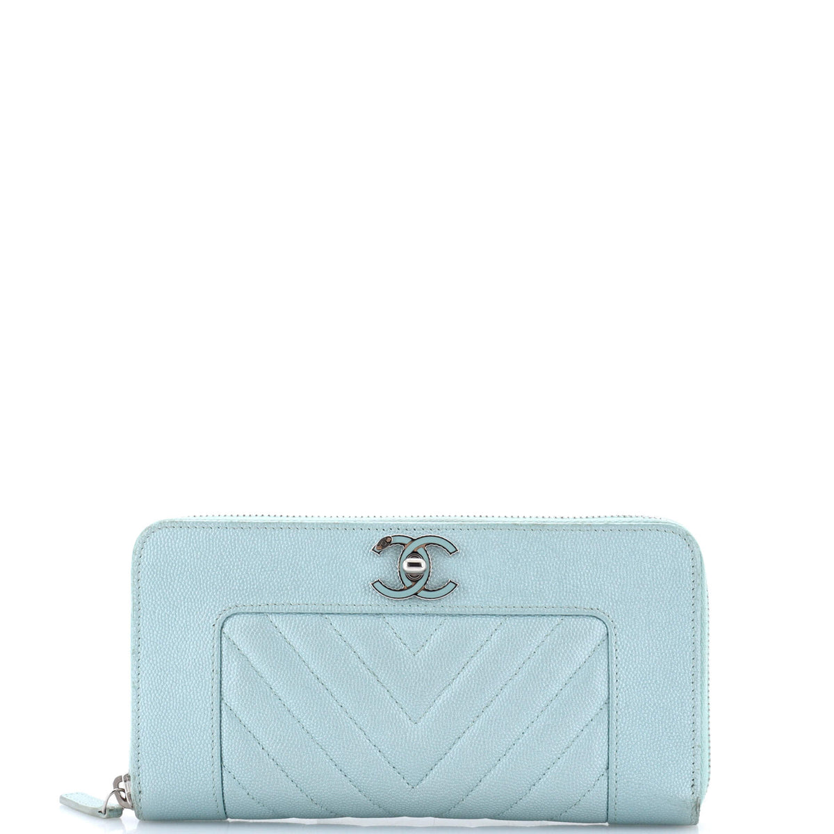 Chanel CHANEL Mademoiselle Vintage Zip Around Wallet Quilted Caviar Long