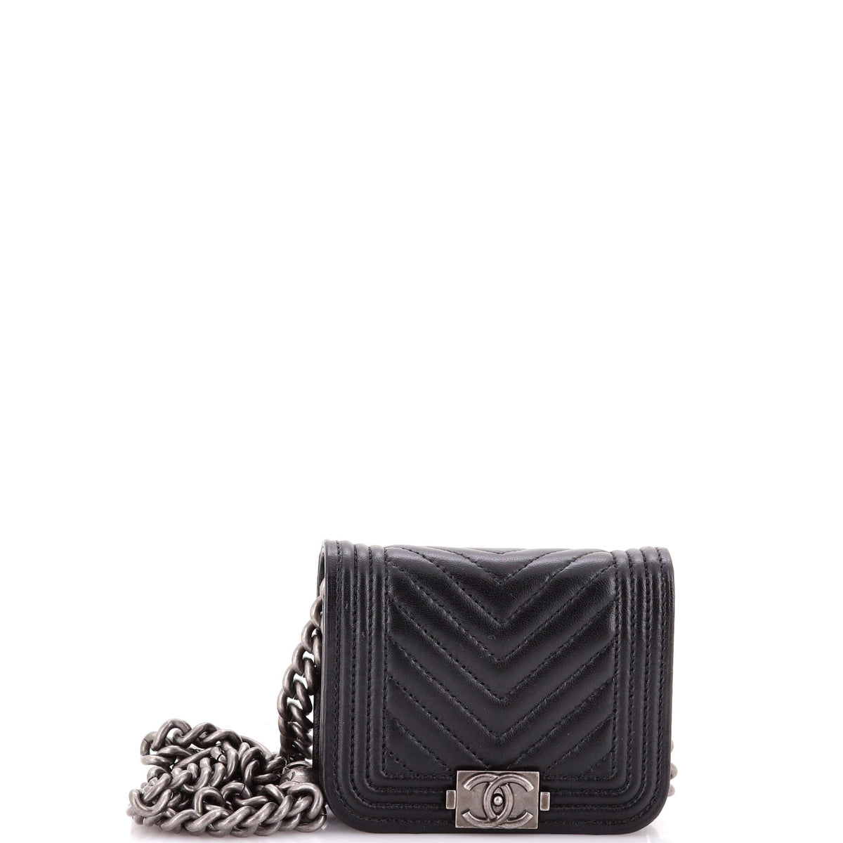 Chanel CHANEL Boy Flap Chain Belt Bag Chevron Lambskin