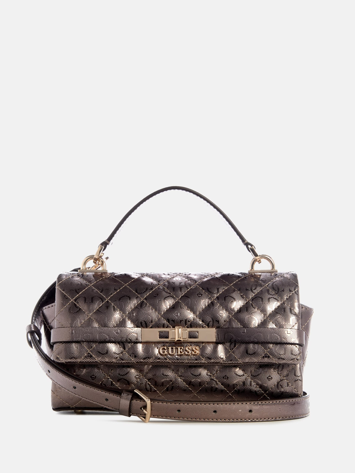 Guess Idra Metallic Top Handle Crossbody