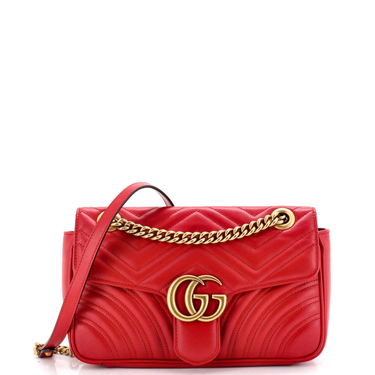 Gucci GUCCI GG Marmont Flap Bag Matelasse Leather Small