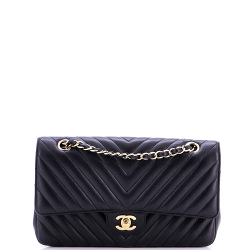 CHANEL Classic Double Flap Bag Chevron Lambskin Medium