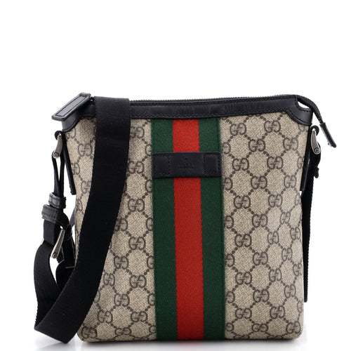 GUCCI Web Messenger Bag GG Coated Canvas Small