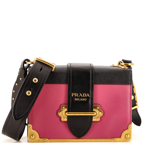 PRADA Cahier Crossbody Bag City Calf and Saffiano Small