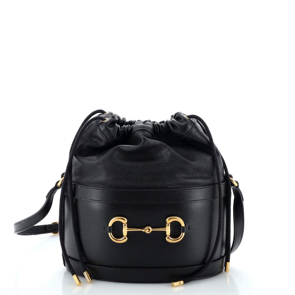 Gucci GUCCI Horsebit 1955 Bucket Crossbody Bag Leather Small