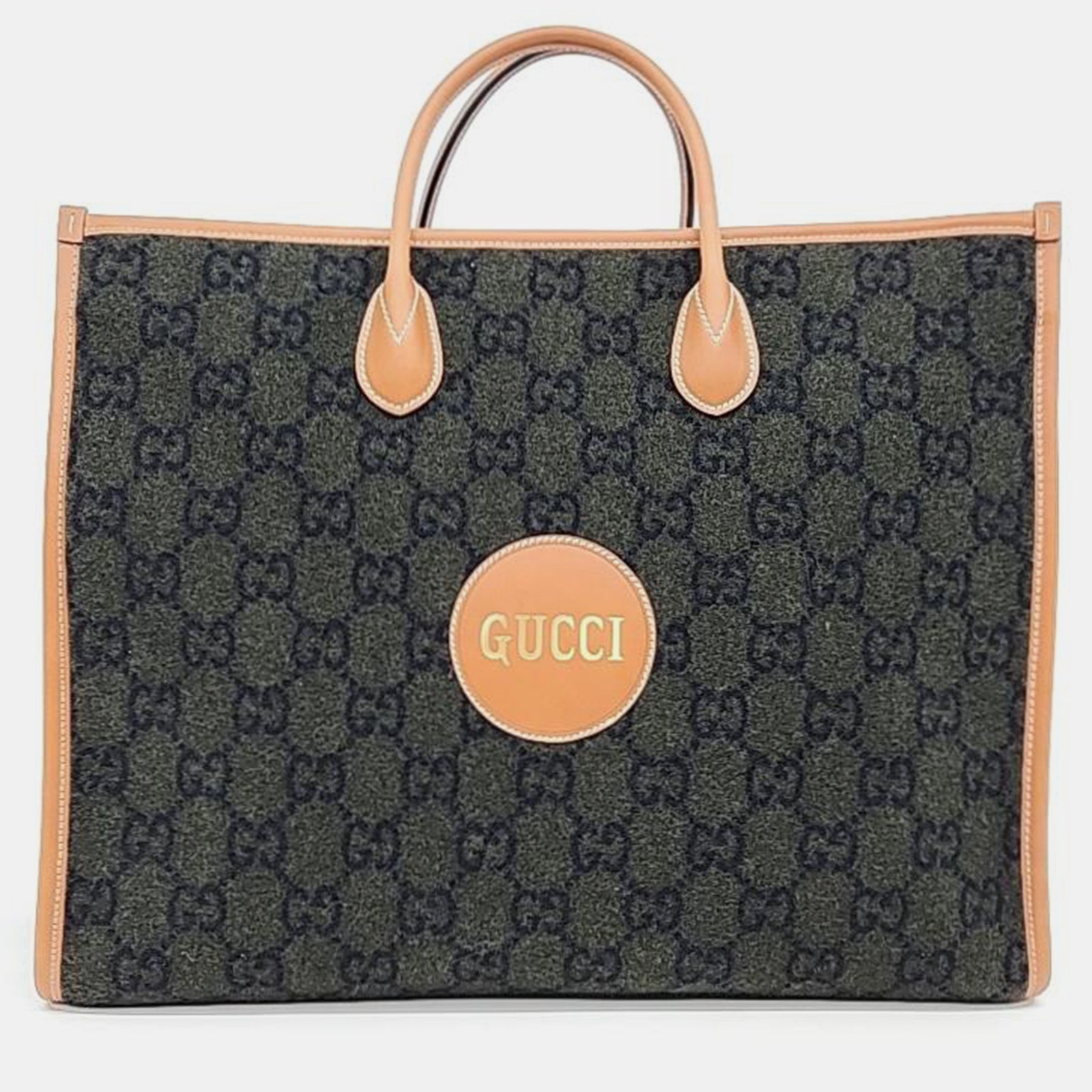 Gucci Khaki Felt Tote Bag