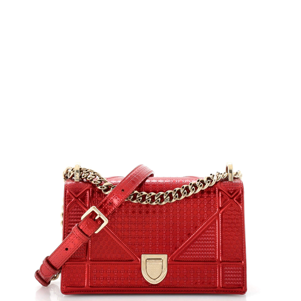 Christian Dior Diorama Flap Bag Cannage Embossed Calfskin Small