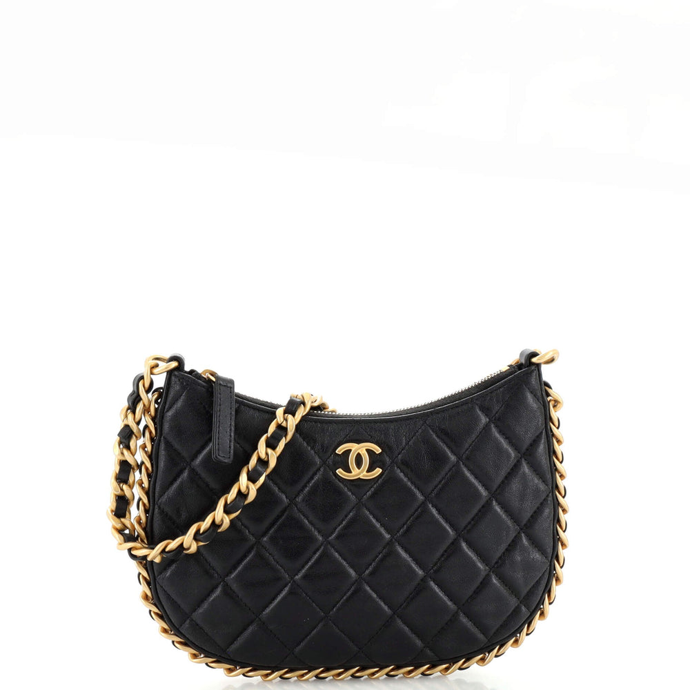 CHANEL CC Chain Around Hobo Quilted Lambskin