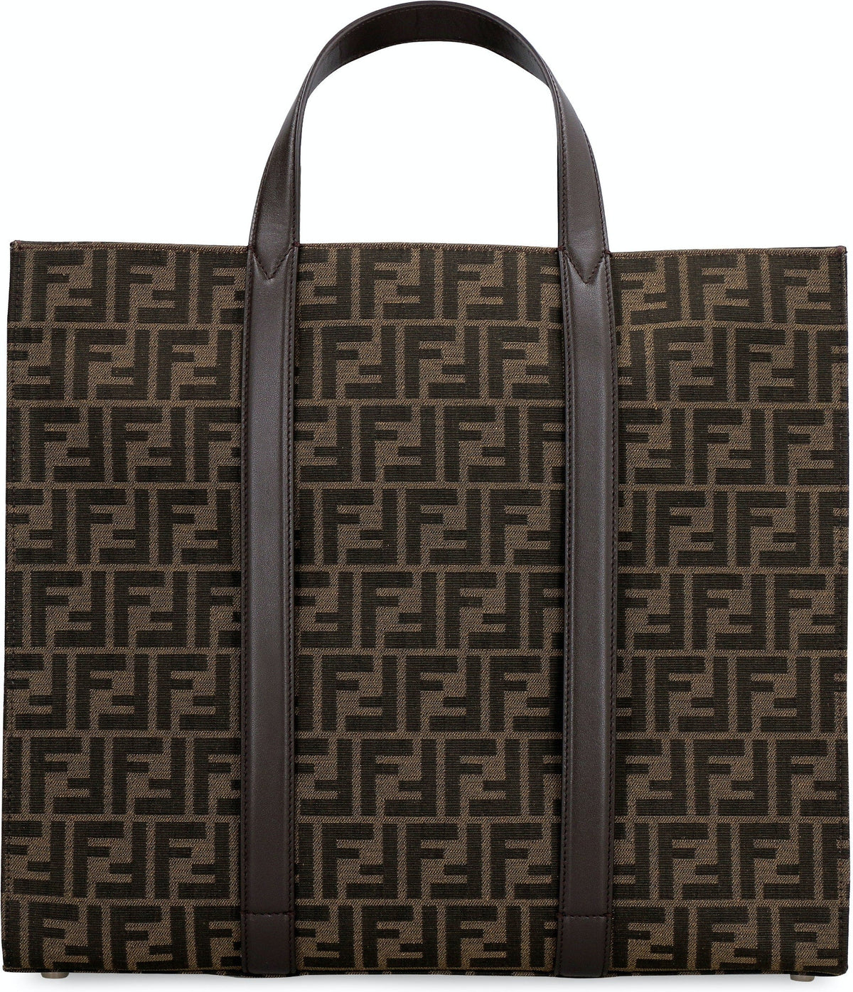 Fendi Men's Embroidered Canvas Shopping Bag in Brown | Size UNICA | 7VA390AG0M