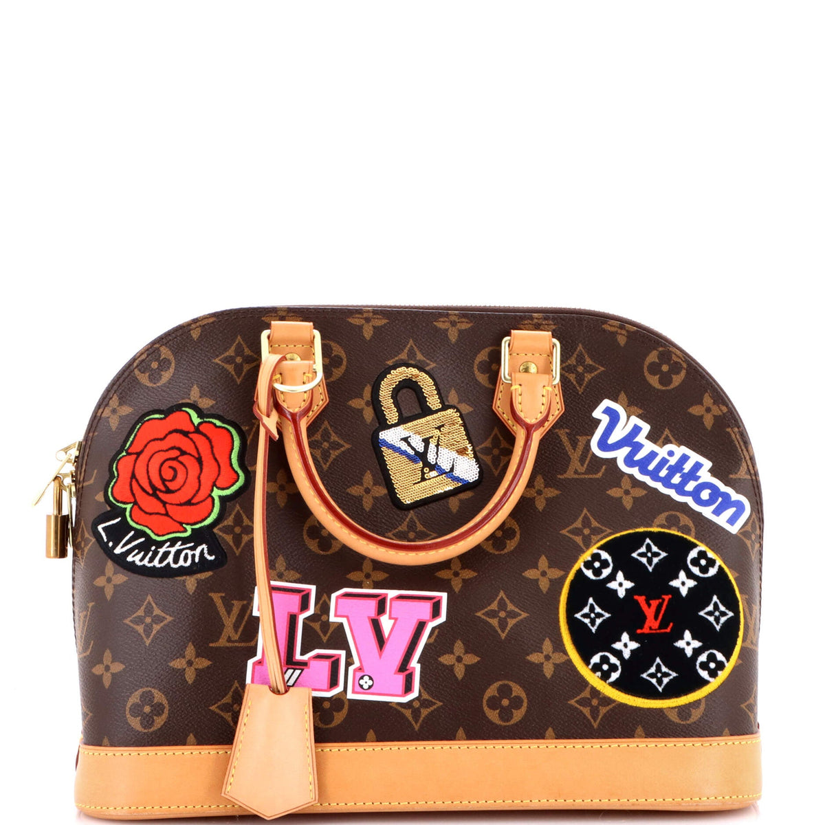 Louis Vuitton Alma Handbag Limited Edition Patches Monogram Canvas PM