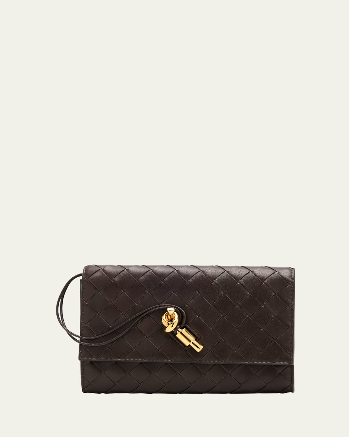 Bottega Veneta Andiamo Metallic Leather Pouch Bag