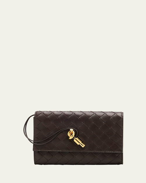 Andiamo Metallic Leather Pouch Bag