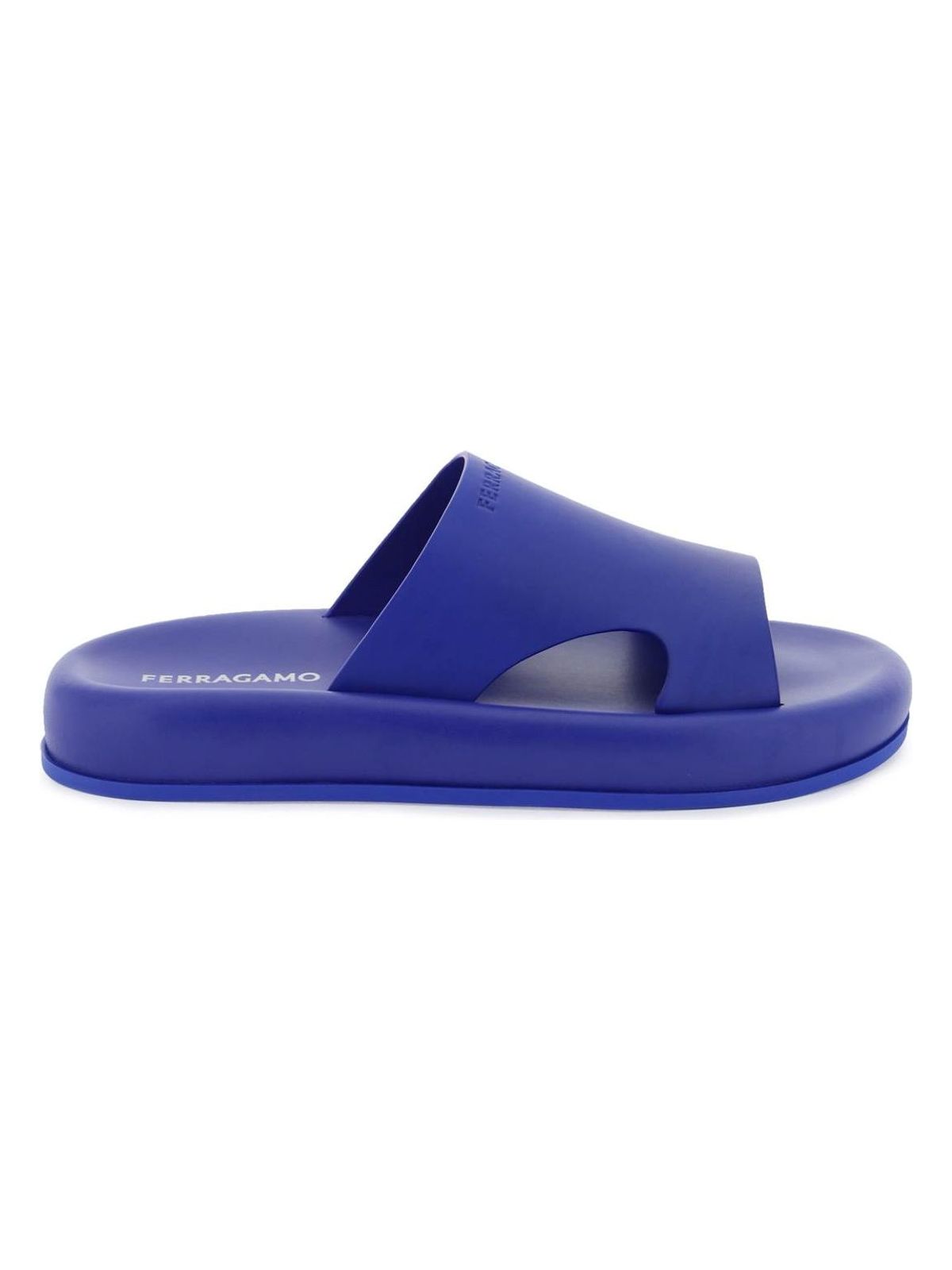 Ferragamo Men's Salvatore Cut-Out Slides in Blue | Size 7 | 0224850768332