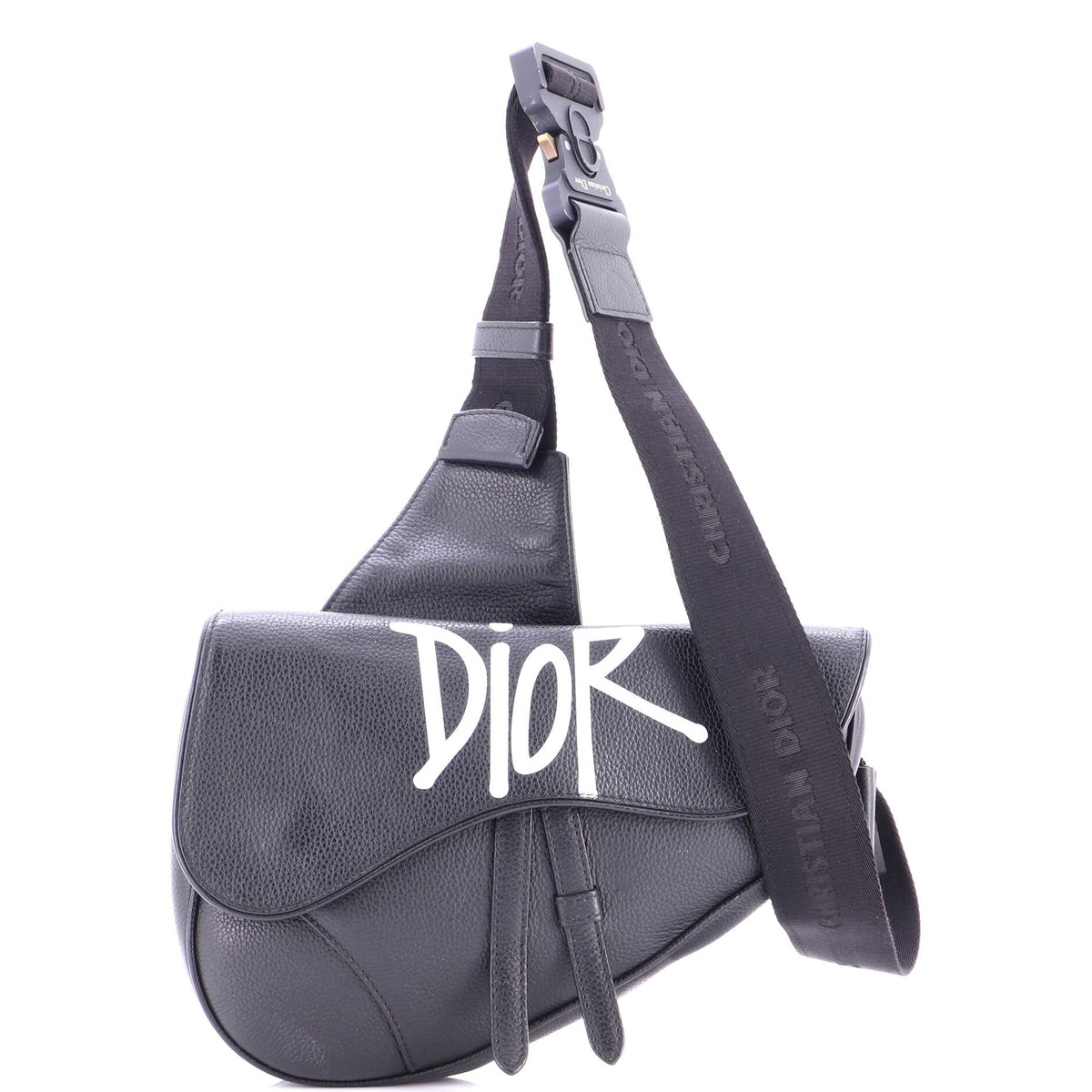 Christian Dior Shawn Stussy Saddle Crossbody Bag Printed Leather
