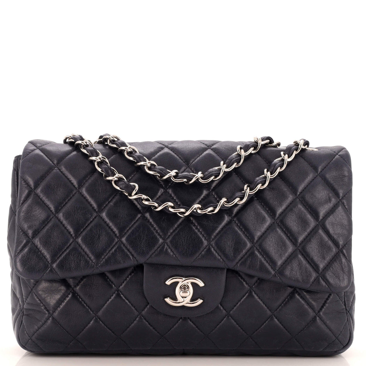 Chanel CHANEL Classic Single Flap Bag Quilted Lambskin Jumbo