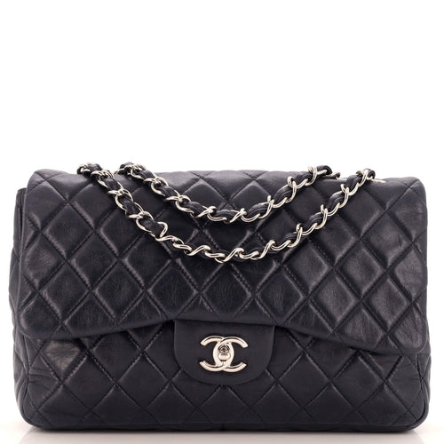 CHANEL Classic Single Flap Bag Quilted Lambskin Jumbo