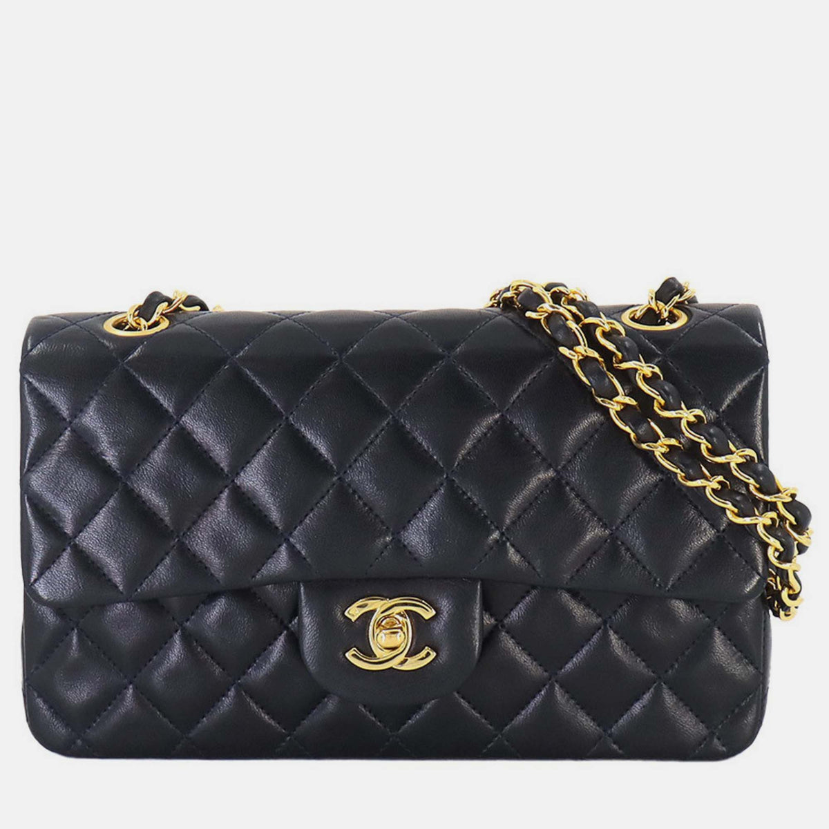 Chanel Navy Leather Matelasse 23 Chain Shoulder Bag