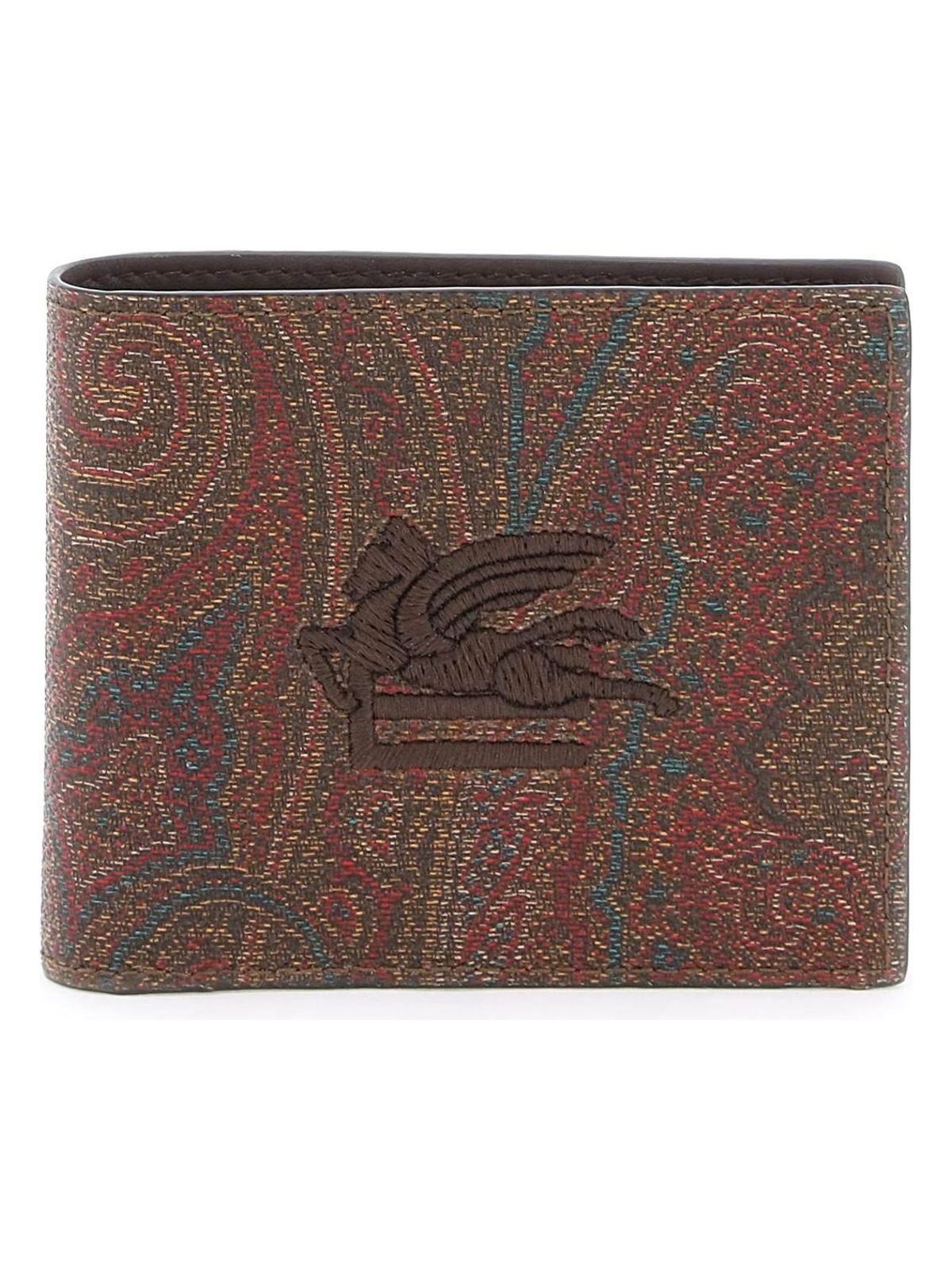 Etro Women's Paisley Bifold Wallet With Pegaso Logo in Brown | MP2D0001AA012