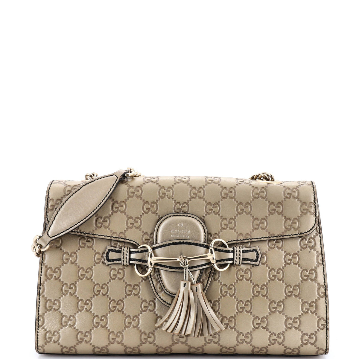 Gucci GUCCI Emily Chain Flap Bag Guccissima Leather Medium