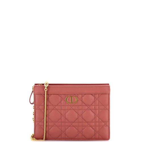 Caro Clutch with Chain Cannage Quilt Calfskin Small