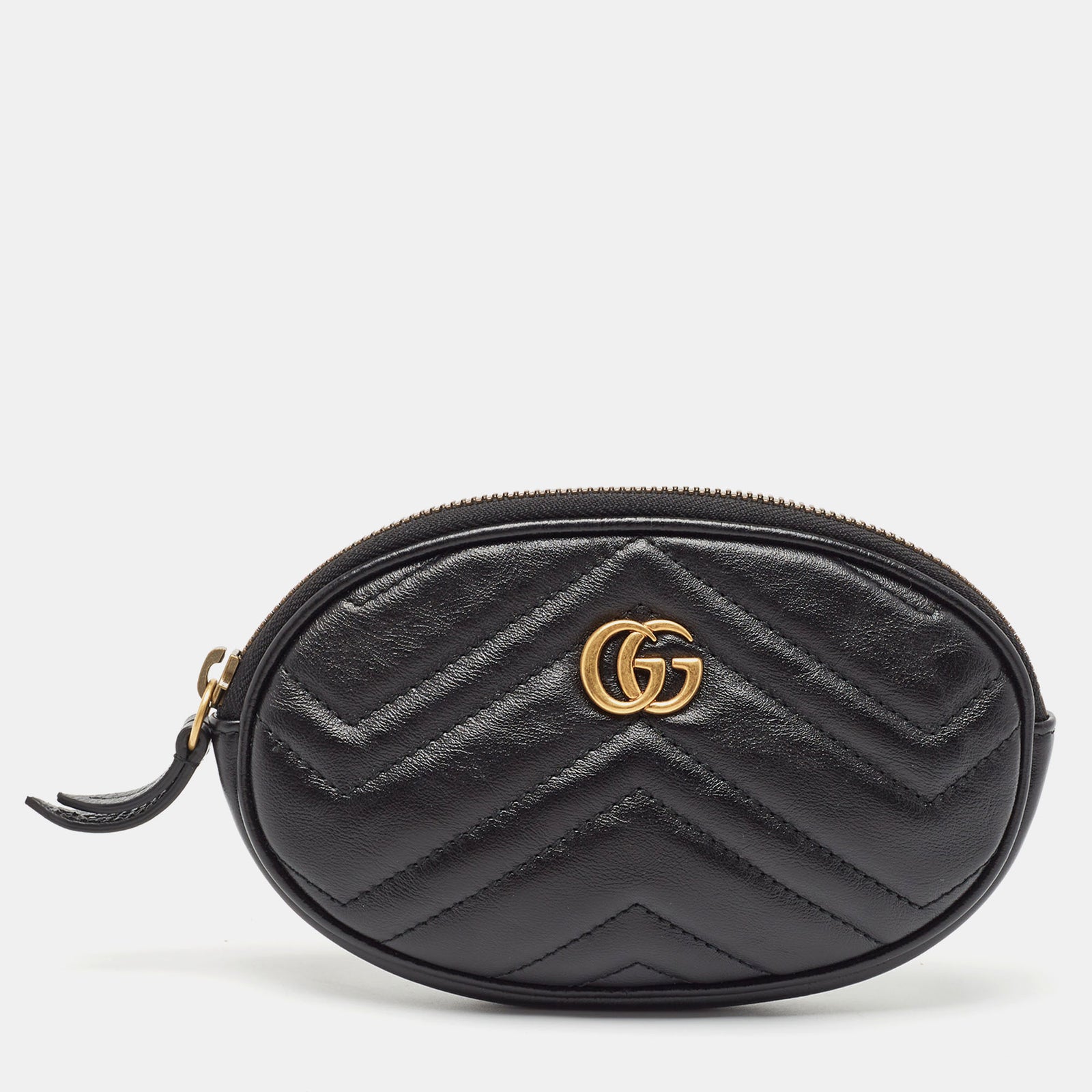 Gucci Schwarze GG Marmont-Tasche aus Leder