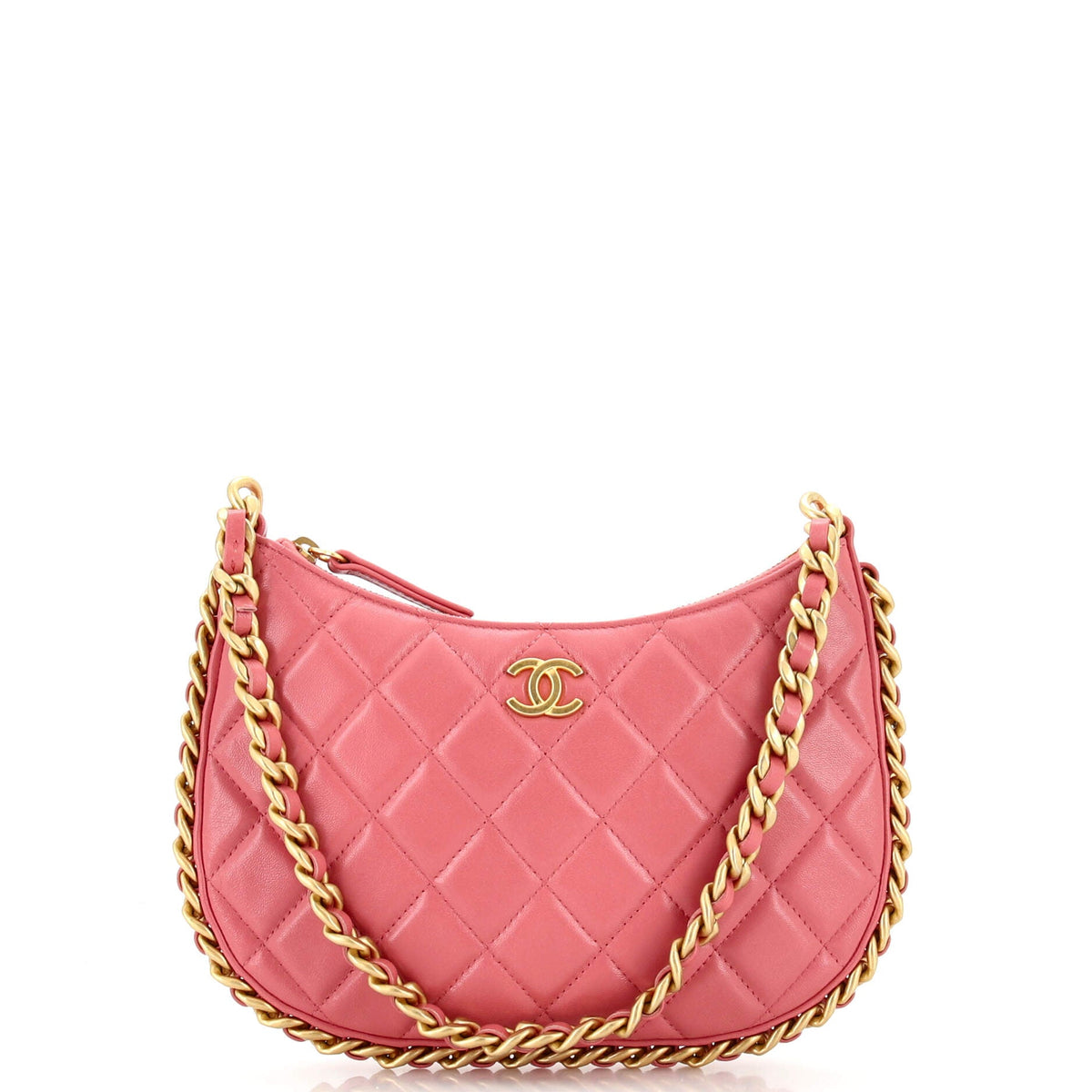 Chanel CHANEL CC Chain Around Hobo Quilted Lambskin
