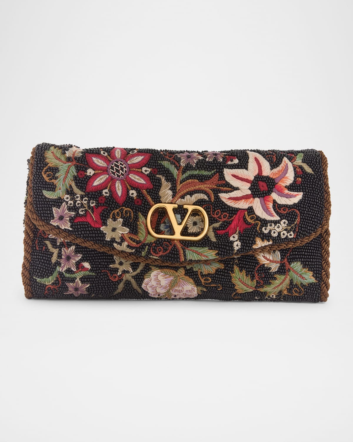 Valentino Vain Floral Beaded Shoulder Bag