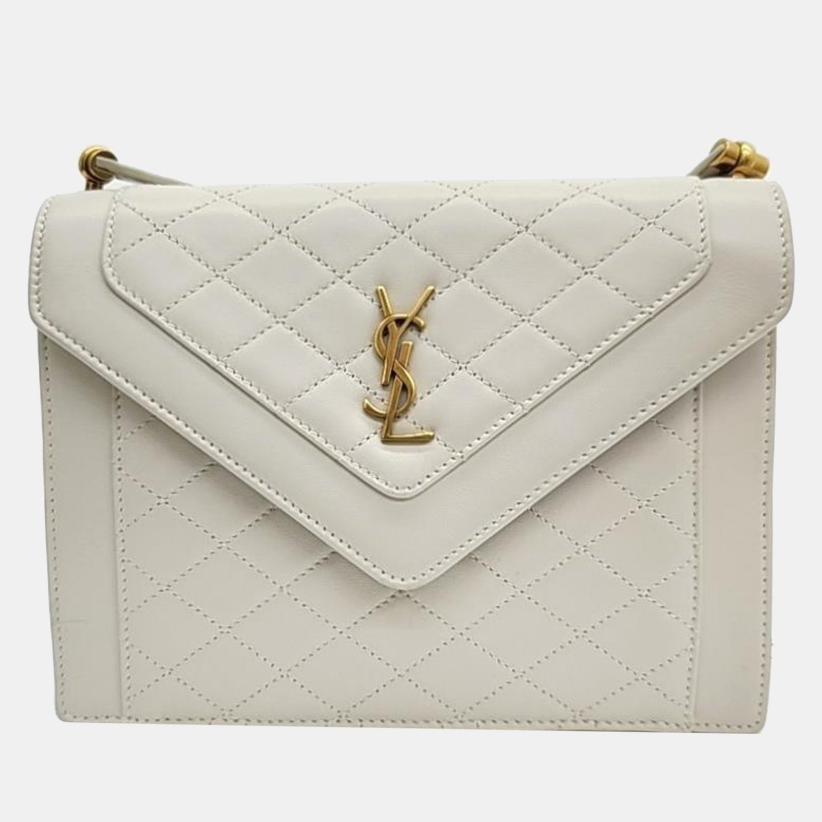 Saint Laurent Paris Saint Laurent White Leather Gaby Mini Satchel