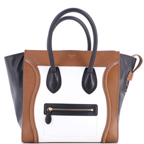 CELINE Tricolor Luggage Bag Leather Mini