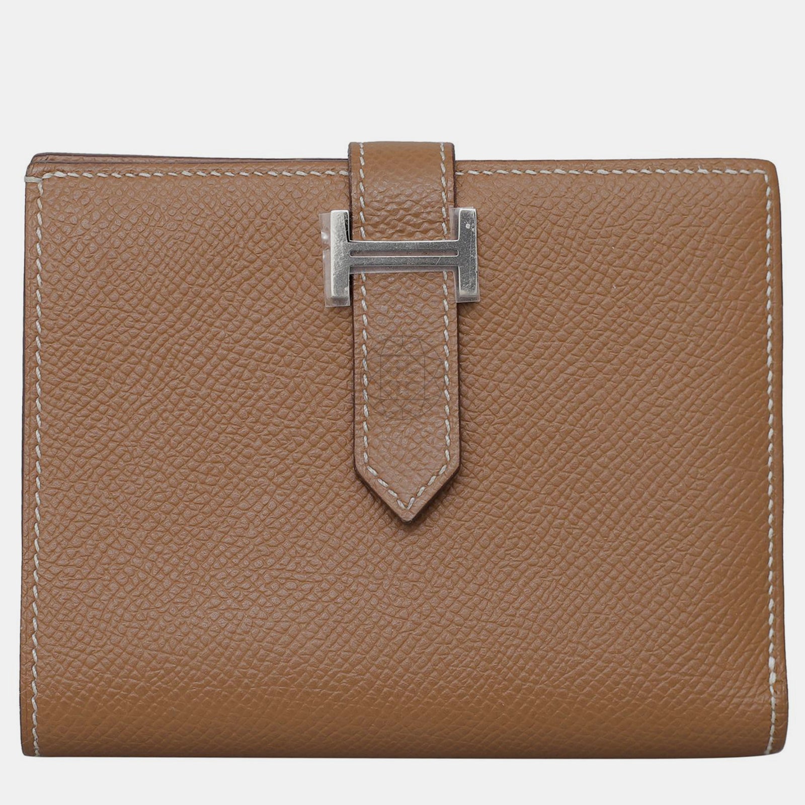 Herm?s Portefeuille compact Béarn en cuir Epsom doré