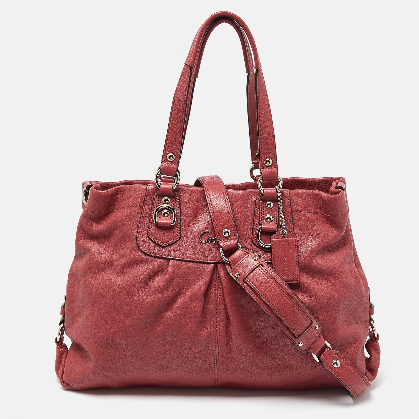 Coach Pink Leather Ashley Tote