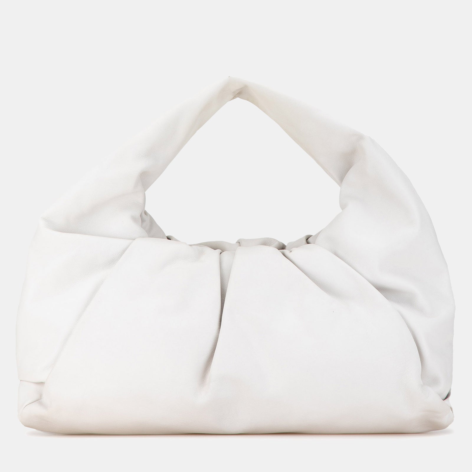 Bottega Veneta White Leather Small The Shoulder Pouch Bag