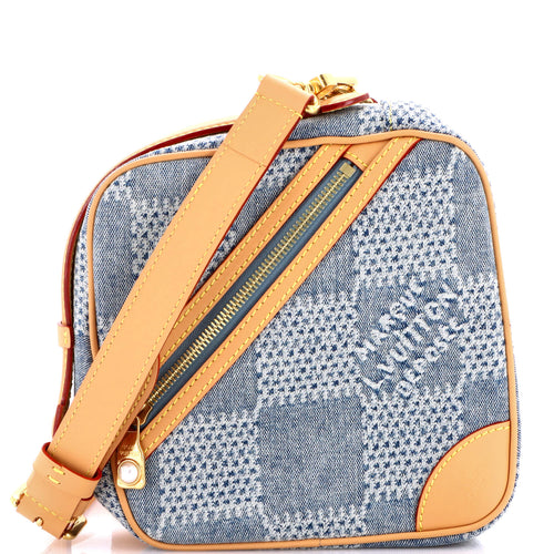 Chess Messenger Bag Damier 3D Denim