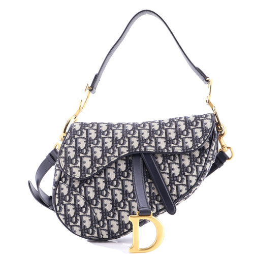 Saddle Handbag with Strap Oblique Canvas Medium