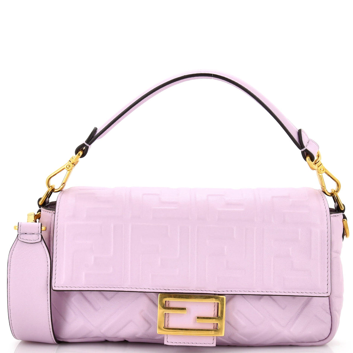 Fendi FENDI Baguette NM Bag Zucca Embossed Leather Medium