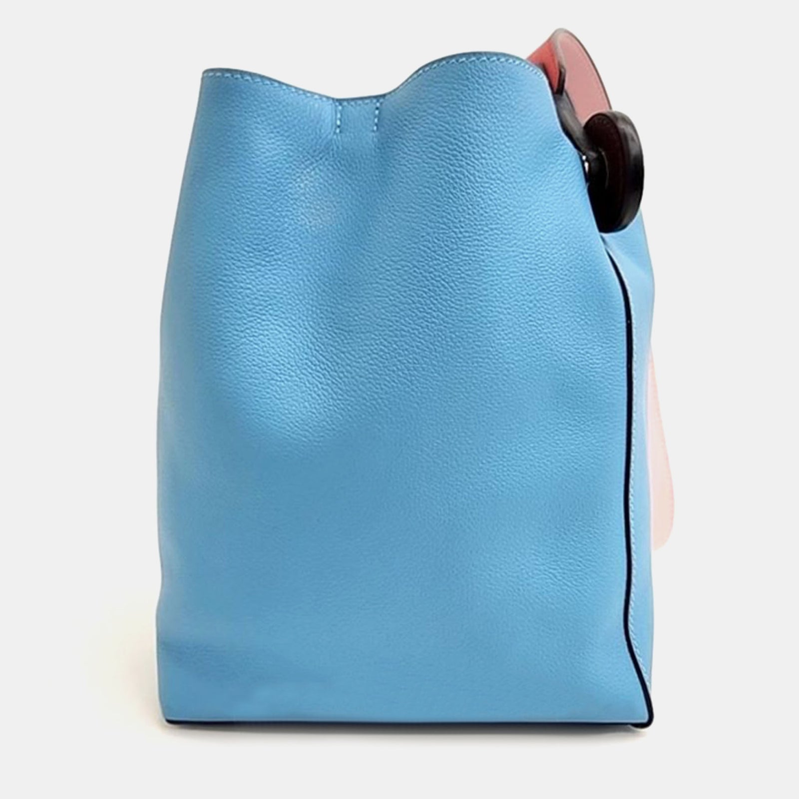 Herm?s Sac à main Bucket 17 en cuir bleu