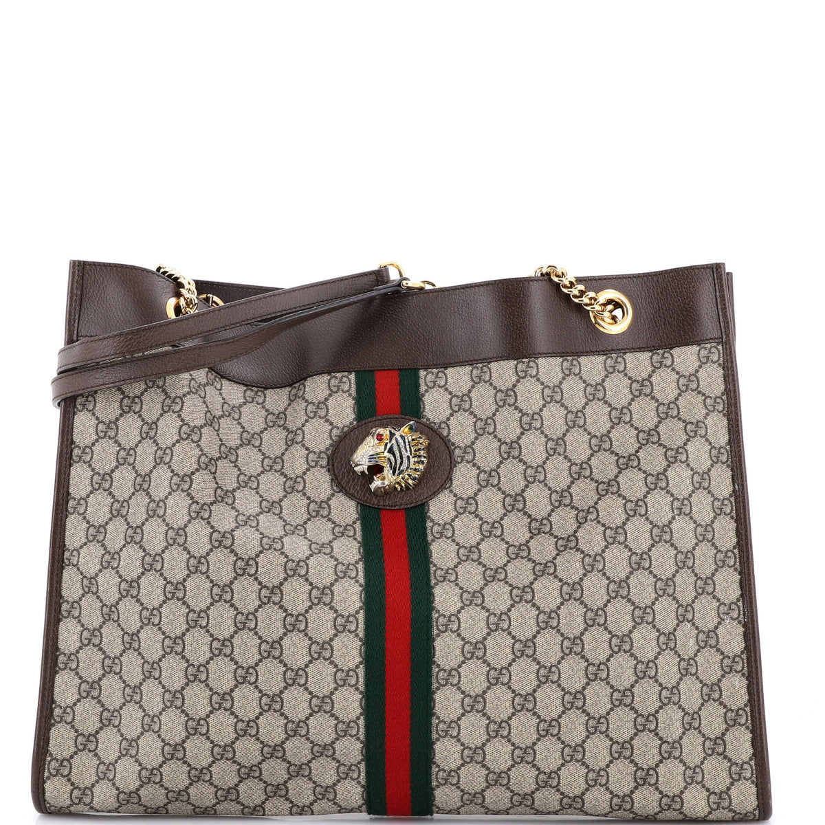 Gucci GUCCI Rajah Chain Tote GG Coated Canvas Large
