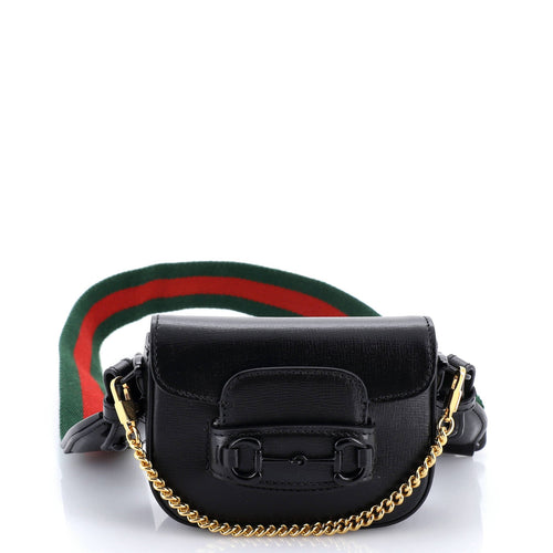 GUCCI Horsebit 1955 Flap Wallet with Strap Leather