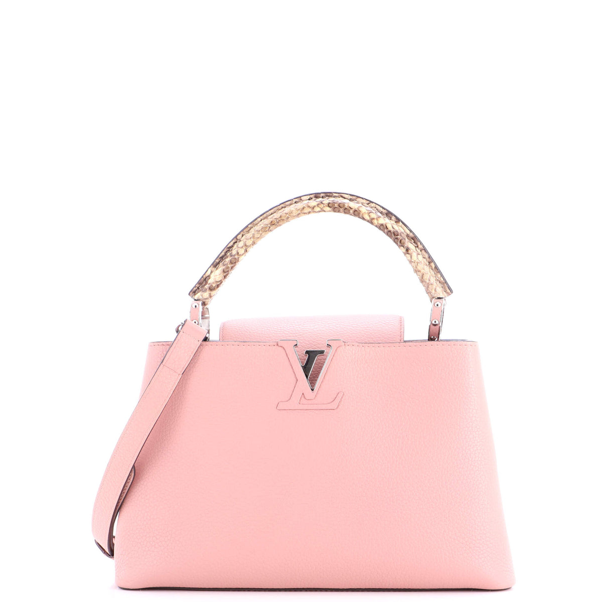 Louis Vuitton Capucines Bag Leather with Python PM