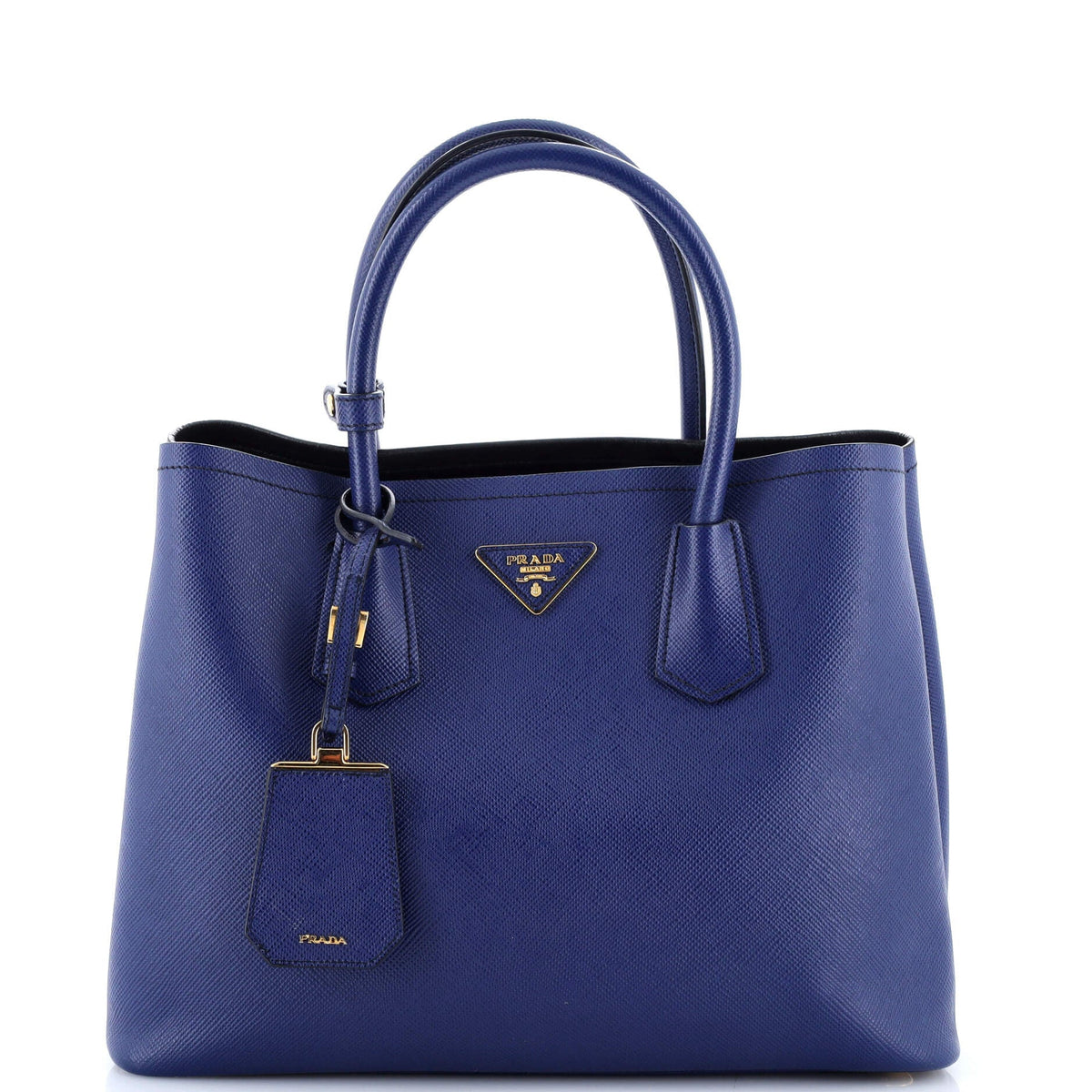 Prada PRADA Cuir Double Tote Saffiano Leather Medium