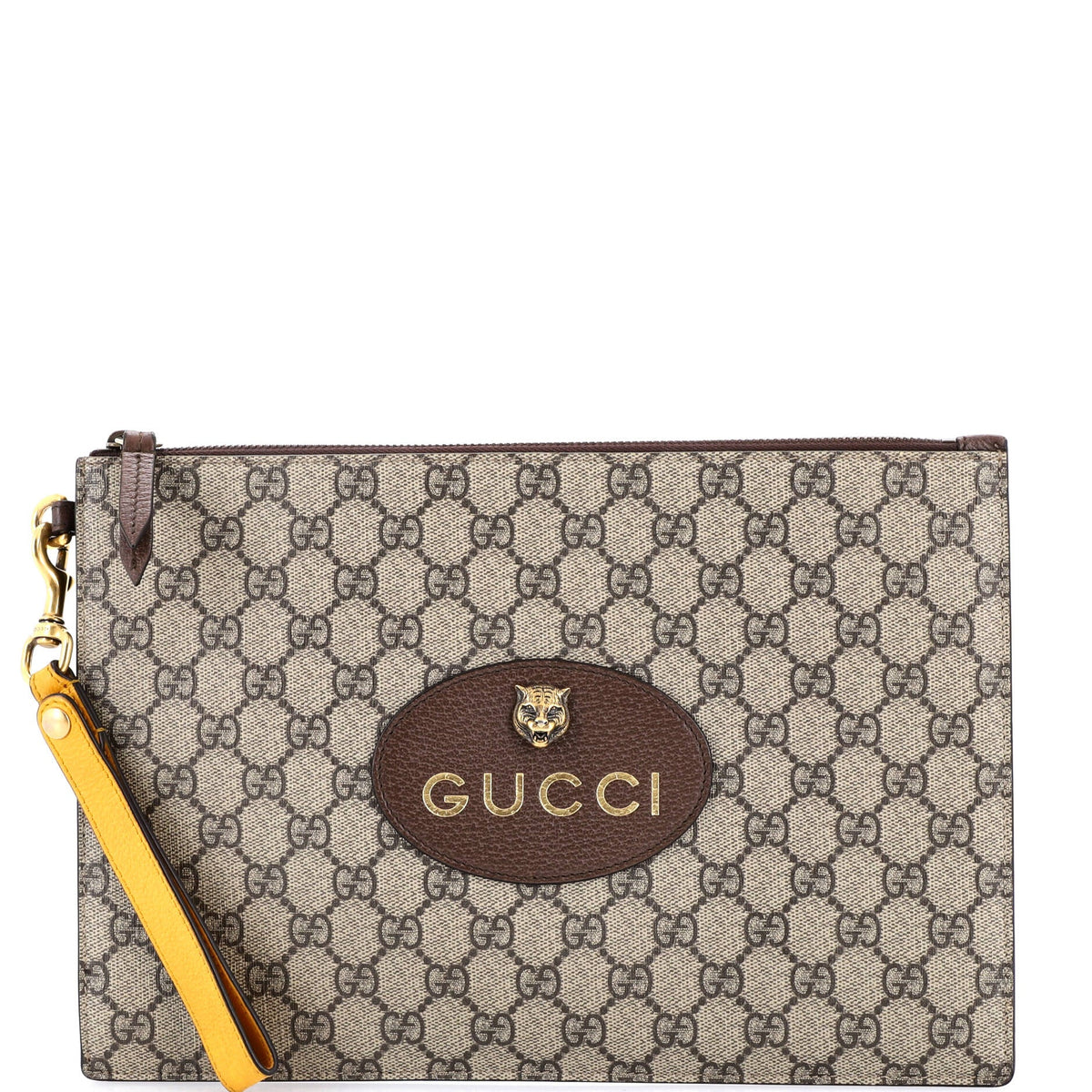 Gucci GUCCI Neo Vintage Wristlet Pouch GG Coated Canvas