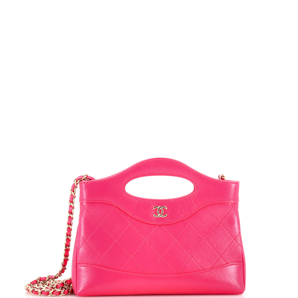 Chanel CHANEL 31 Shopping Bag Clutch with Chain Quilted Lambskin Small