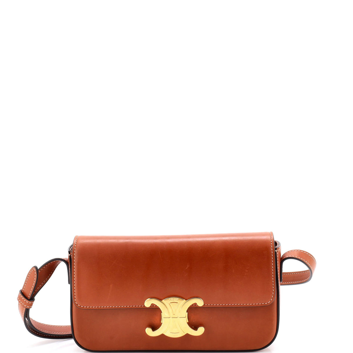 Celine CELINE Triomphe East-West Shoulder Bag Smooth Calfskin
