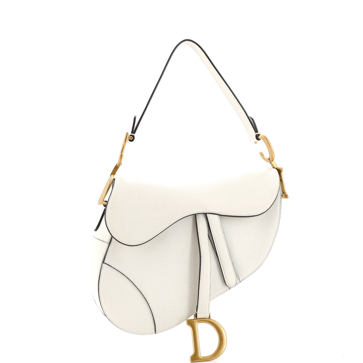 Christian Dior Saddle Handbag Leather Medium