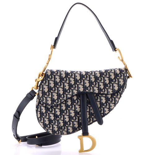 Saddle Handbag with Strap Oblique Canvas Medium