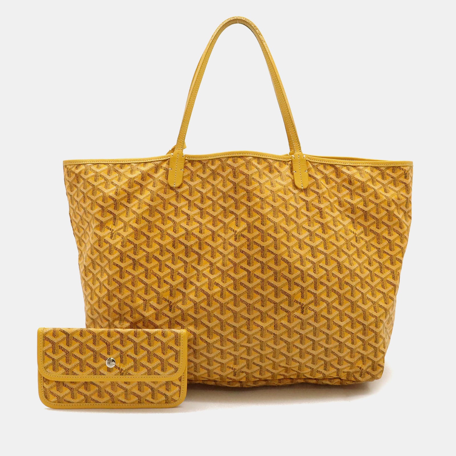 Goyard Gelbe Saint Louis GM Tragetasche aus beschichtetem Canvas