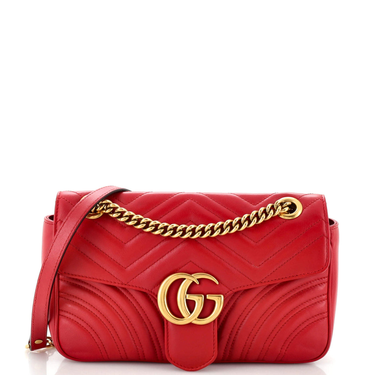 Gucci GUCCI GG Marmont Flap Bag Matelasse Leather Small