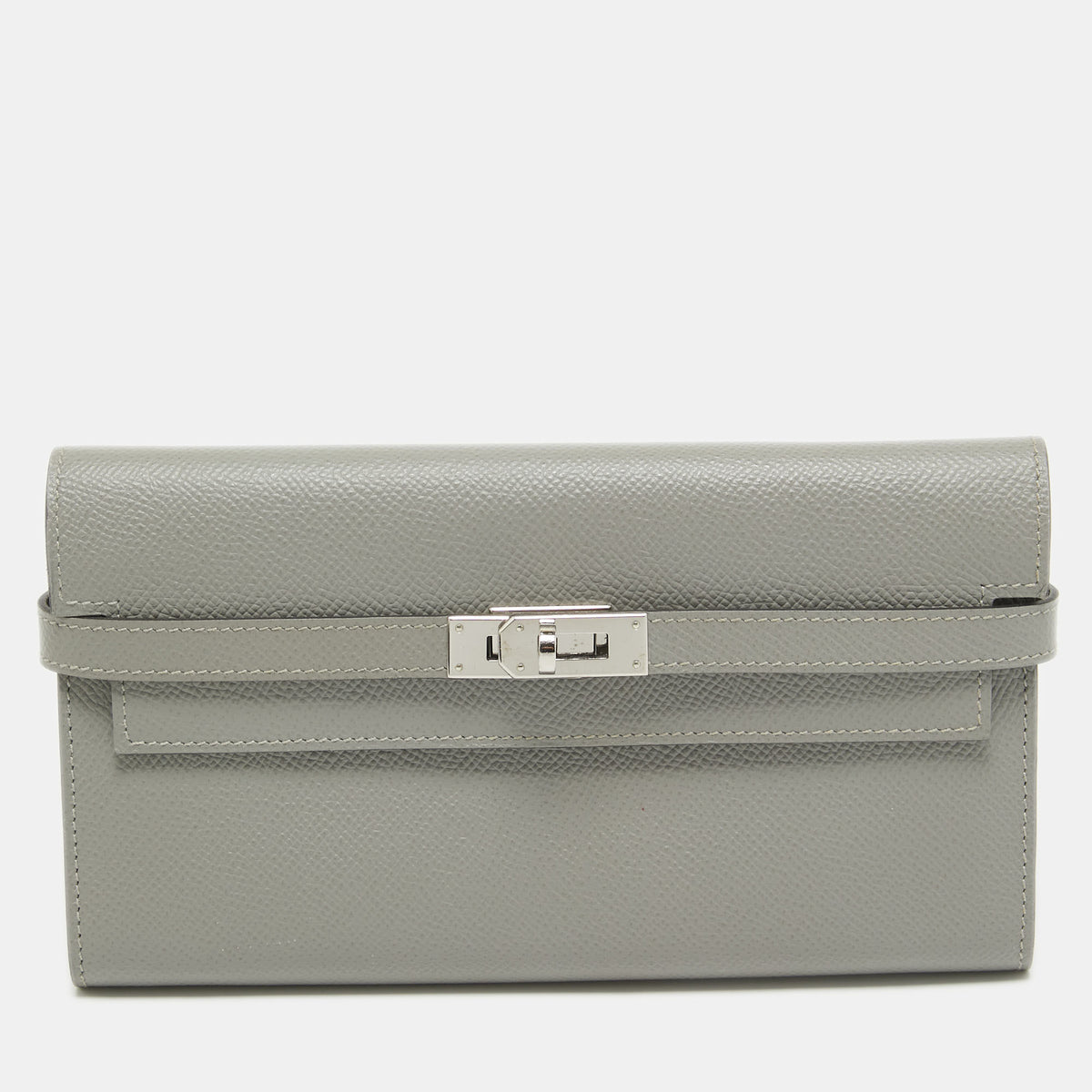 Hermès Gris Mouette Epsom Leather Kelly Classic Wallet