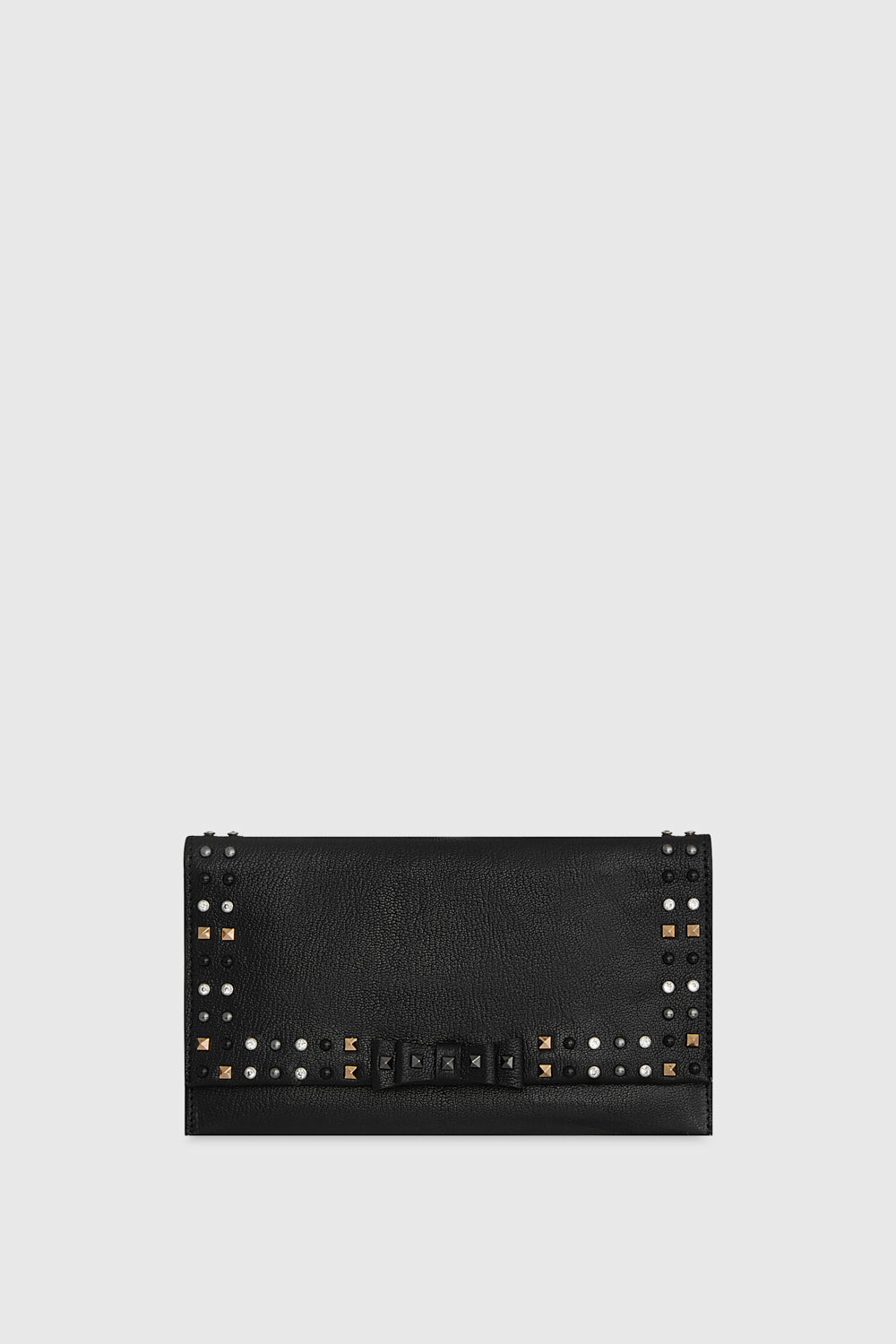 Rebecca Minkoff Bowie Studded Wallet Clutch Bag In Washed Black