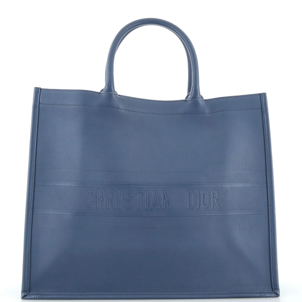 Christian Dior Book Tote Embossed Leather Large